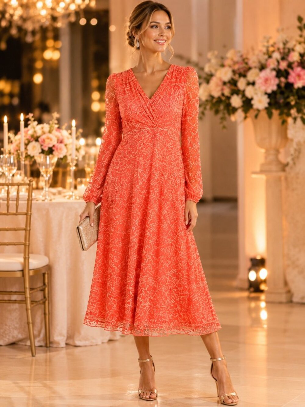 Mac Duggal Size 10 Coral / Sunset Orange  Material: 100%Polyester Shell & Lining